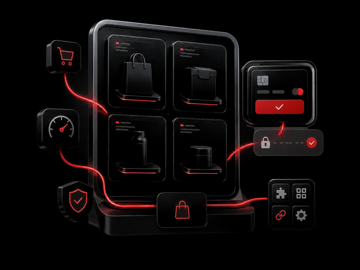 Representação visual de e-commerce e fluxo de compra